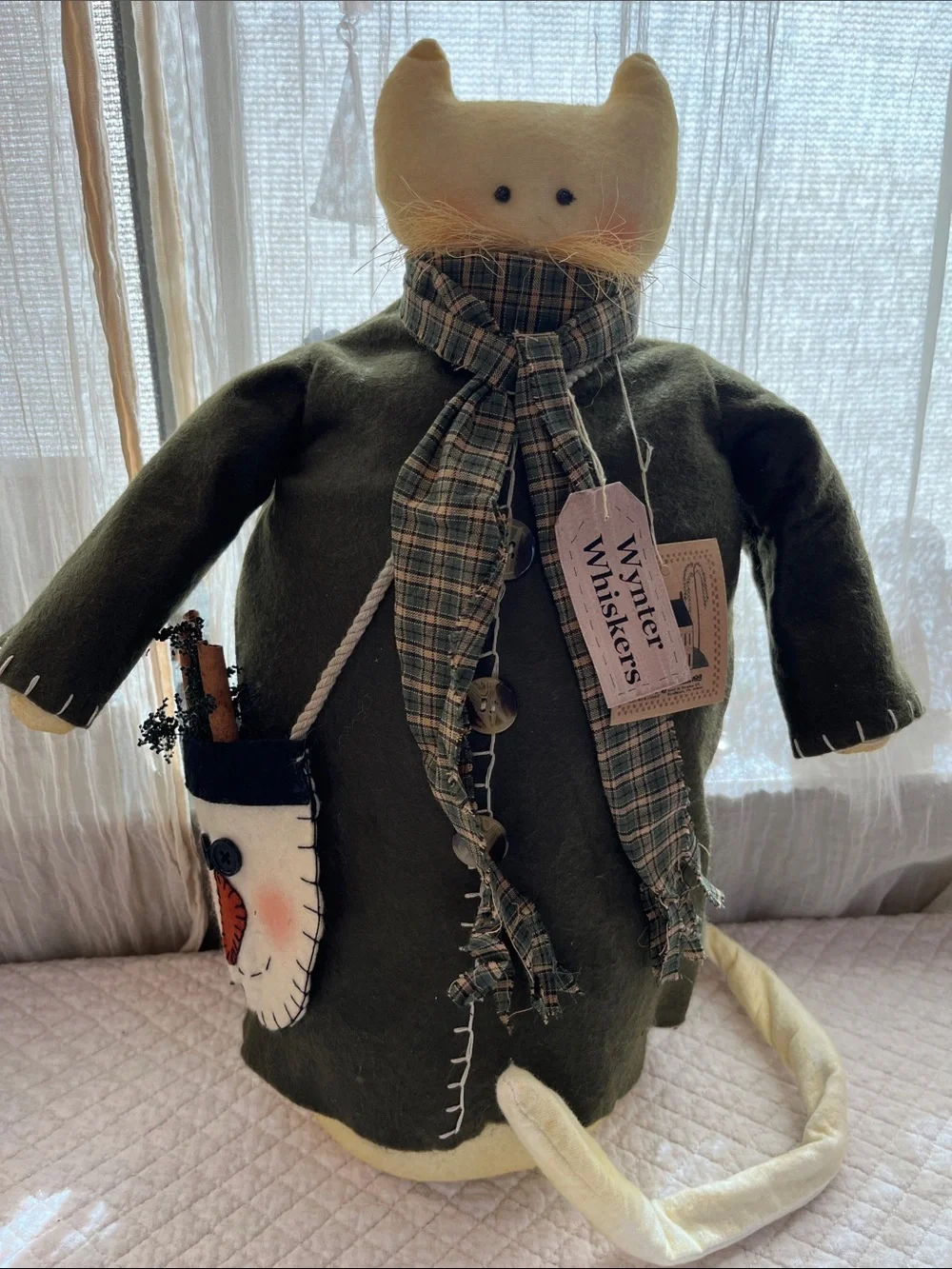 Pearsons simply primitives hand made folk art cat